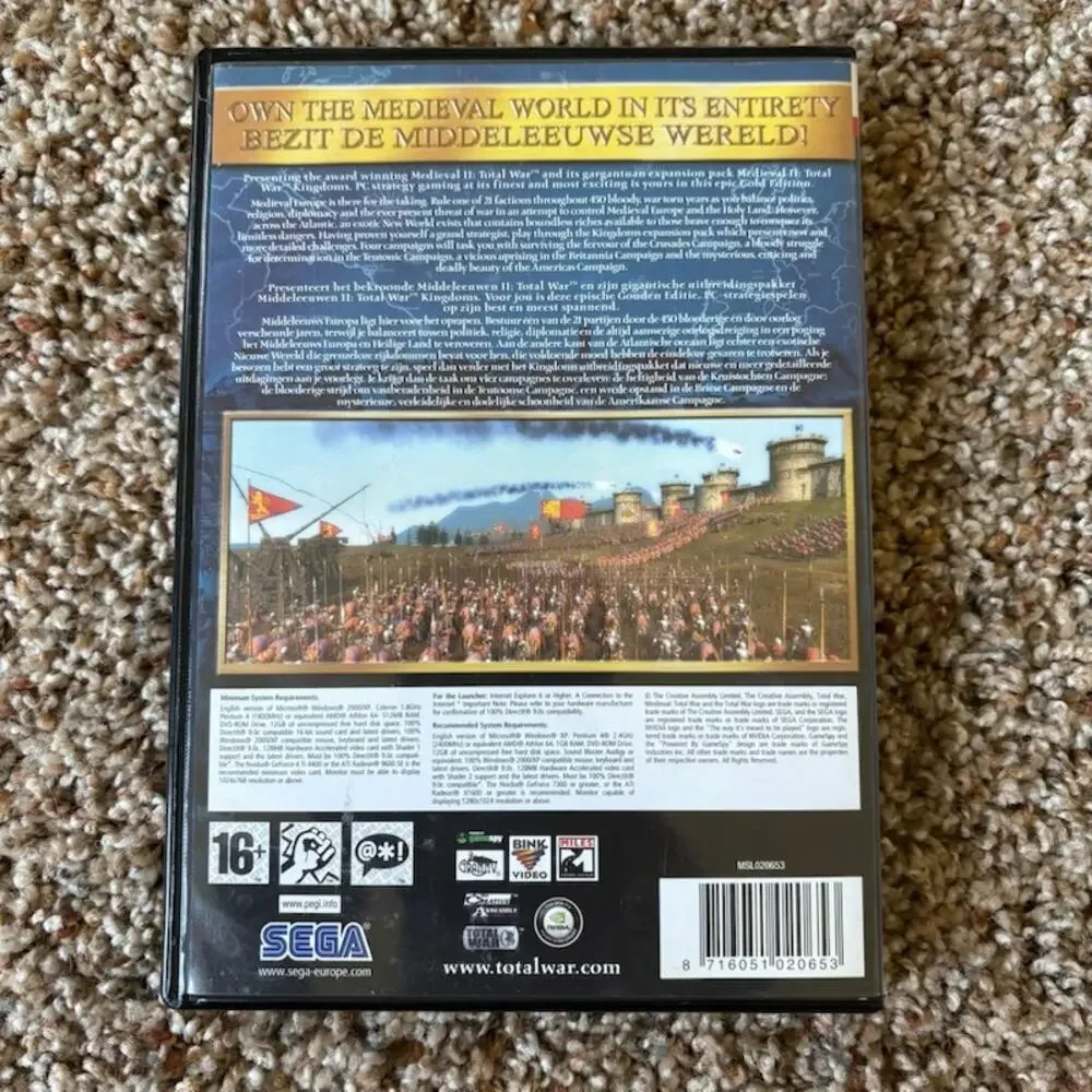 Medieval II Gold Edition Total War Total War Kingdoms PC DVD 2 Discs